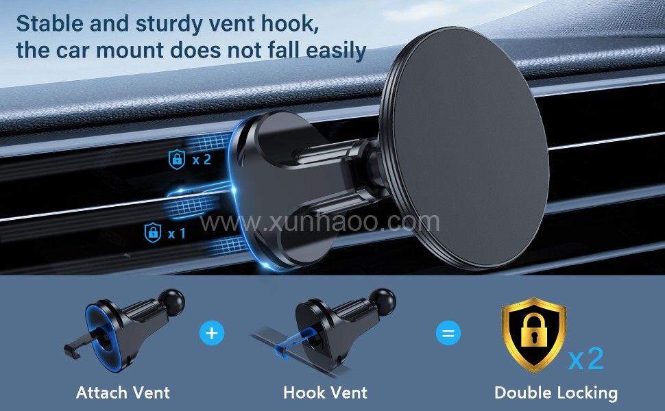 Phone Mount for Car Compatible with Magsafe Car Mount [Upgraded Vent Hook